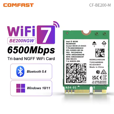 Comfast WiFi7 BE200 Tri-Band Wifi Adapter Bluetooth 5.1 Network Adapter Wireless Dongle For PC/Lapto