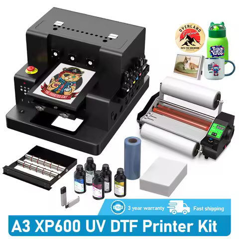 A3 XP600 UV DTF Printer UV Printer Flatbed UV Printing Machine for UV Stickers Print Metal Acrylic W