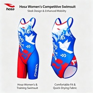 HOSA Kids Girls One Piece Race Swimsuit Triangular Quick Dry Chlorine Resistant Training Competition