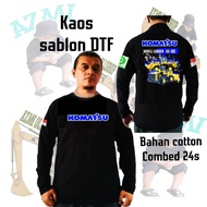 Loader komatsu WA 600 screen printed t-shirt / Black long sleeve t-shirt
