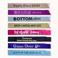 Custom Sash Name Empty Blank Happy Birthday Bride To Be King Queen Of The Night Customize Diy Selemp