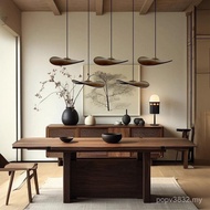 Japanese Style Dining Room Solid Wood UFO Chandelier New Chinese Style Tea Room Living Room Walnut L
