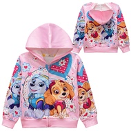 Girls 2024 New Style Digital Printing Pink PAW Patrol Zipper Jacket Kids Skye Everest Long Sleeve Outerwear