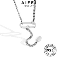 AIFEI JEWELRY 925 Perempuan Fashion Perak Women Leher Sterling Rantai Silver Necklace 純銀項鏈 Strip Original For Chain Korean Pendant Accessories N276