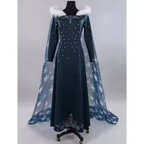 New Arrival Queen Elsa Cosplay Costume Adult Women Winter Velvet Elsa Dress Halloween Carnival Party