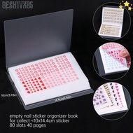 GESH1VX65 Empty Nail Sticker Organizer Book, Double-sided Use 80 Slots Nail Sticker Storage Box, Hot