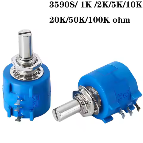 1PCS 3590S Multiturn Potentiometer 500 1K 2K 5K 10K 20K 50K 100K ohm Potentiometer Adjustable Resist