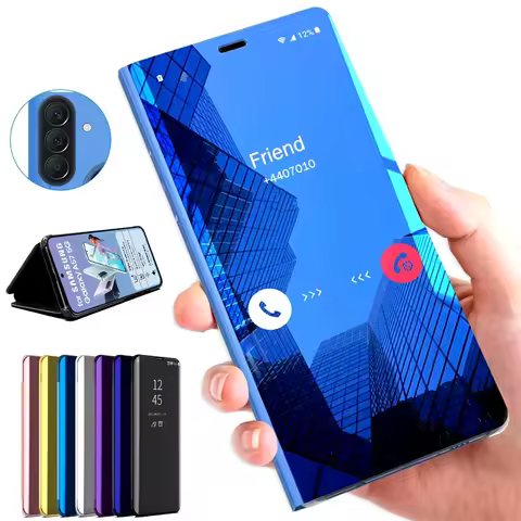 for Samsung Galaxy A57 5G Case Smart View Mirror Leather Flip Case on Samung Sumsung A57 A 57 57A 20