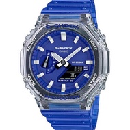 G-SHOCK GA-2100HC-2AJF sports watch blue strap transparent series is unisex. Fashion resin watch str