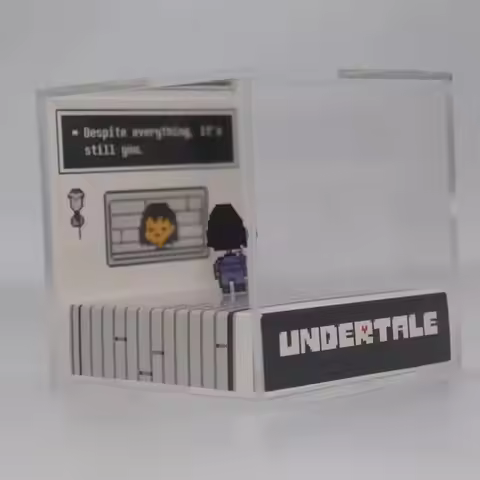 New Undertale Frisk Game Scene Diorama Paper Model Acrylic Display Case Handmade Gift For Video Game