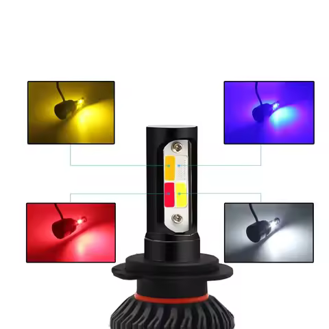 2pcs 4Color Strobe H1 H4 H7 H8 H9 H11 9005/HB3 9006/HB4 9012/HIR2 High Bright Car LED Headlight Bulb