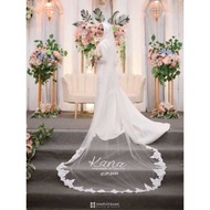 EMBROIDERED VEIL EDGE LACE AROUND veil EMBROIDERED lace edge full around bridal veil wedding veil