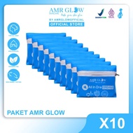AMR GLOW - 10 PAKET - Paket AMR Glow Skincare All Skin x10 Paket 3in1 Dengan 1pot Cream Extra isi Ne