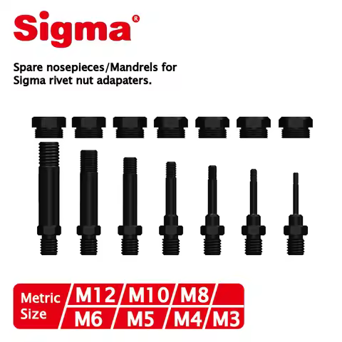 Sigma Spare Metric Mandrels/Nosepieces set ONLY applicable for Sigma Threaded Rivet Nut Drill Adapte