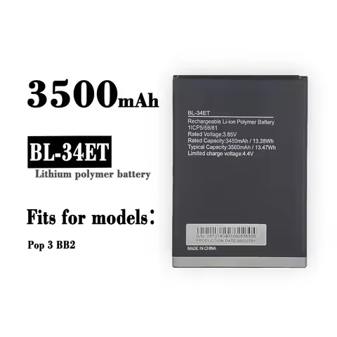 Original New BL-34ET High Quality Mobile Phone Battery For Tecno Pop 3 BB2 Neutral Lithium Battery B