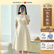 [25 - 29.10| Voucher 10-12%] Đầm nữ A thêu chữ thời trang GUMAC LDE1027