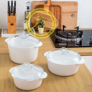 🔥HOT SALES 🔥 VITRO CERAMIC 🌹 1L, 2L, 3L (3pcs) Fireproof Casserole Pot Giacomo Periuk Kaca Mangkuk K