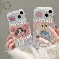 CLEAR CASING MELTING SWEET HAPPY KITTEN FOR OPPO A60 A72 A74 A76 A78 A79 A95 F11 RENO 4 4F 5 5F 6 7 