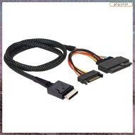 [L E U R] Gen 4 Oculink SFF-8611 4I to PCIe SFF-8639 U.2 NVMe with  15P Male Power Server Cable