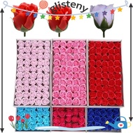 GLISTENY 50Pcs Soap Rose Flower, Three Layer Rose Realistic Floral Foam Rose, Romantic Wreath Making