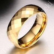 Cincin Polos Emas Gold Titanium Ruby Anti Karat Pria Wanita Diamond
