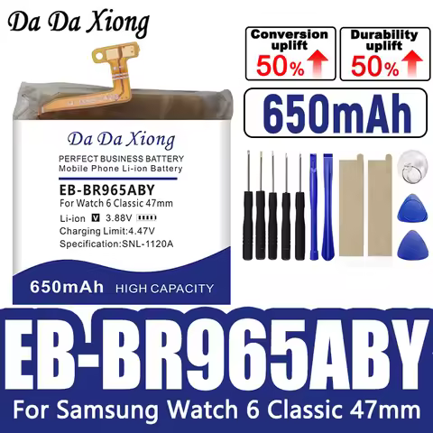 New Hight Quality 650mAh Battery EB-BR965ABY For Samsung Galaxy Watch 6 Classic 47MM SM-R965 R965 Ba