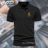 [Sale] Polo Collar Flower Text Gold T-Shirt Collar Adult Shirt/T-Shirt Tiedye Men Polo/T-Shirt Uniform/T-Shirt Collar Men Women