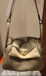 全新Hermes Lindy 26 （大象灰金扣）