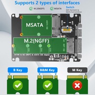 Adaptor Konverter SSD M.2 NGFF B-Key B+M Key ke SATA III 2.5 Inch Support 2230/2242/2260/2280 mSATA 
