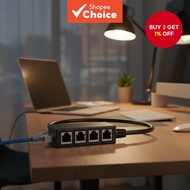 RJ45 Ethernet Splitter 1 Male to 4 Female LAN Adapter for Super Cat5 Cat5e Cat6 Cat7 Connectors