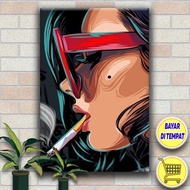 (Bisa COD) Hiasan Dinding Poster Kayu Wanita Rokok Wall Decorasi / Banyak Varian / Hiasan Dinding Ru