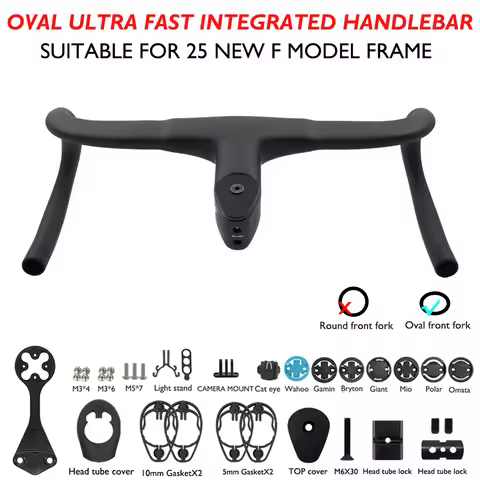 New Arrival F12 Carbon Integrated Handlebar for Pinarello Dogma F MY25,345g Ultra Light Internal Cab