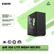 EasyPC | Montech Air 100 Lite Mesh Micro ATX Tempered Glass Side Panel Gaming PC Case Black or White