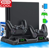 For PS4/PS4 Slim/PS4 Pro Console Vertical Cooling Stand Controller Charging Base 2 Cooler 16 Games S