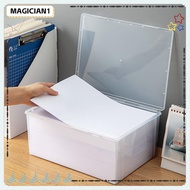 MAGICIAN Home Office Supplies Storage Box, Transparent Dustproof Storage Box, Durable Plastic File S