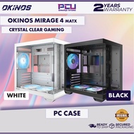 OKINOS MIRAGE 4 MATX CASING WITH 3 ARGB FANS - BLACK | WHITE