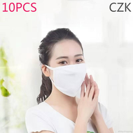 【CZK】10PCS Unisex Cotton Face Mask White Two-layer Breathable Cotton Face Mask