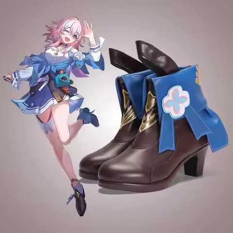 Anime Game Honkai Star Rail March 7th Cosplay Boot March 7th Costume Shoes For Women Girls PU Leathe