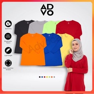 ADVO Microfiber Muslimah Premium Jersey Muslimah Blouse Dress T shirt  Baju Jersi Muslimah Perempuan Women Baju Sukan