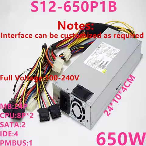New Original PSU For Chicony 1U PMBUS 650W Power Supply S12-650P1B
