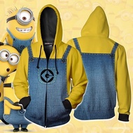Movies & Icons Inspired Cosplay Costume: 3D Printed Zipper Hoodie Sweatshirt for Halloween