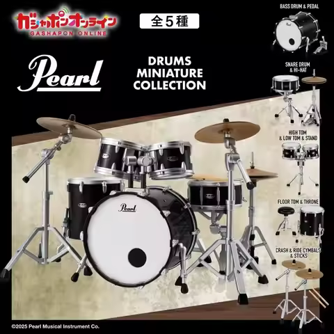 New In-Stock Bandai Pearl Drums Miniature Drum Set - Authentic Gashapon Band & Jazz Drum Display, Of
