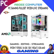 PC GAMING FULLSET RYZEN 7 5700G | RAM 16 GB | SSD 128 GB | LED 24 IN LIVE STREAMING