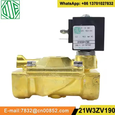 ODE Solenoid Valve 21W3ZB190 21W3ZV190 21A2KE45 G 3/4 DN20 Normally Open Brass FKM NBR Seal Water Oi