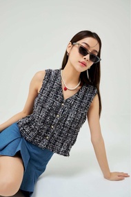 (Ayla) PRE ORDER ! Darin Tweed เสื้อกั๊กทวิต ซับในทั้งตัว น่ารักแบบตะโกน