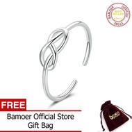 BAMOER Nhẫn Đeo Tay Biểu Tượng Vô Cực Hình Học Bằng Bạc Sterling 925 Thật Cho Nữ Trang Sức Đính Hôn 