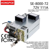 0-72V 111A 8000W Adjustable Power Supply AC-DC 0-5V 0-10V PLC PMW Signal Control Transformer, suitab