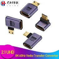 CHINK Mini /Micro HD to HDMI-compatible Monitor Projector 90 Degree 48Gbps 8K 60HZ