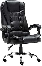 Executive Chair Computer Chair, PU Leather High Back Computer Chair with Footrest Reclining Boss Chair Thick Cushion Ergonomic Executive Swivel Office Chair LEOWE (Color : Brown)