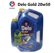 น้ำมันเครื่องดีเซล คาลเท็กซ์ เดโล่ โกลด์ มัลติเกรด SAE 20W-50 ขนาด 6ลิตร +1ลิตร (มีหน้าร้าน ค่าส่งถู